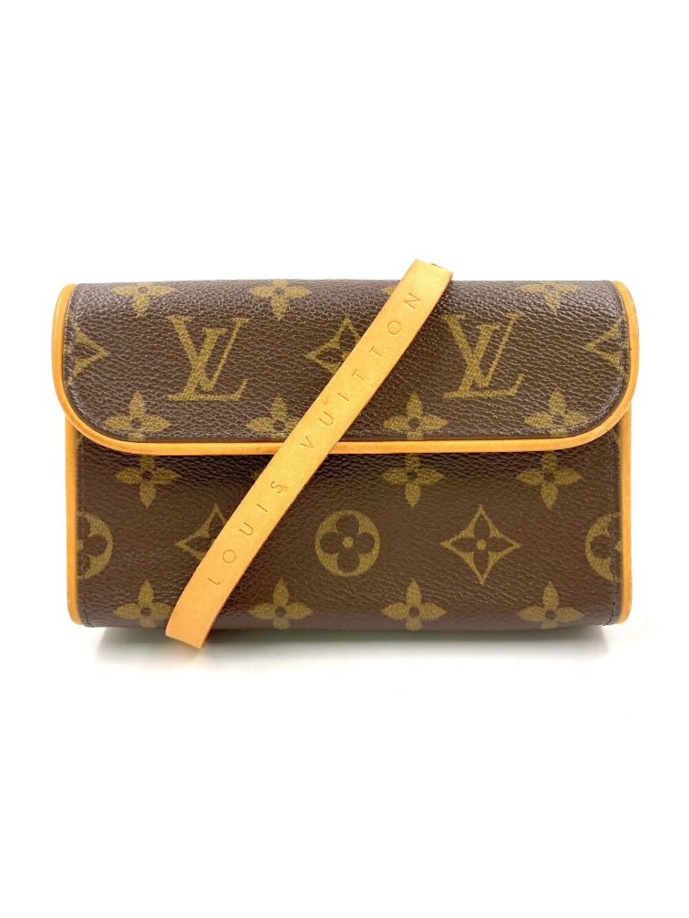 Louis Vuitton Pochette Twin PM XS Leather Brown Light Shoulder Bag Gold